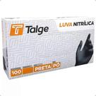Luva Nitrílica Preta Sem Pó - 100 Unidades - Talge - Tamanho G