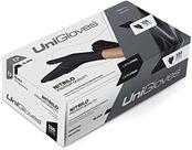 Luva Nitrilica Preto, Unigloves, Sem Pó, Tamanho P - 100Unidades