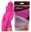 Luva nitrilica rosa tam p pacote com 12un vabene