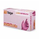 Luva Nitrílica S/ Pó Descartável Rosa Talge 100 Unidades - M