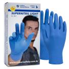 Luva Nitrílica Supernitril Light Azul Descartável CX 100 Un Tamanho:P