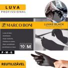 Luva Preta Marco Boni Látex Reutilizável Profissional P M G Caixa 10 Unidades