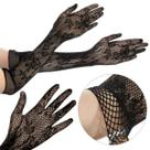 Luva Renda Sensual Longa Cosplay Rock Sexy Noiva Festa Lycra