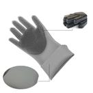 Luva Silicone Limpeza Mágico Cozinha Multiuso Lava Louça Par Cinza