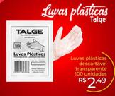 Luva talge plásticos com 50 unidades Luva talge plásticos com 50 unidades