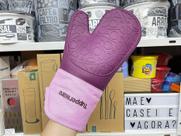 Luva Térmica de Silicone Roxa e Rosa para Cozinha