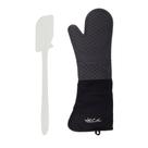 Luva Termica e Espatula Silicone Profissional Cano Longo Kit Cozinha