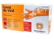 Luva vinil c/ po tam p descarpack