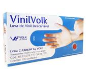 Luva vinil volk sem pó 100 unidades