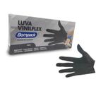 Luva Vinilflex Bompack S/PO Preta M - 100 unidades - Bompack - Rizzo