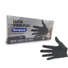 Luva Vinilflex Preta 100Un Tamanho G Biodegradável P Limpeza - Bompack