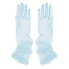 Luvas Aniler femininas, tule, casamento transparente, comprimento do cotovelo