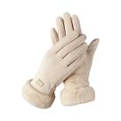 Luvas Bege Com Tela Sensível Ao Toque, Forro De Pelúcia, Grossas E Quentes Para Proteção Em Lazer Ao Luvas Bege Com Tela Sensível Ao Toque, Forro De Pelúcia, Grossas E Quentes Para Proteção Em Lazer Ao