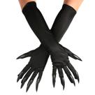 Luvas Claw LUTER Halloween em tecido preto de plástico para adultos