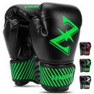 Luvas de boxe ZERUIDM Youth 6 oz em couro ventilado verde