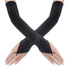 Luvas De Cetim Sem Dedos De 48cm Para Mulheres, Estilo Retrô, Alta Elasticidade, Acessórios Para