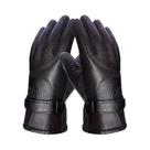 Luvas De Ciclismo E Motociclismo De Inverno Pretas Em Couro E Algodão, Acolchoadas, Resistentes Ao