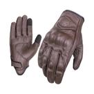 Luvas De Couro Genuíno Marrom Retrô Para Motocicleta, Perfuradas, Com Tela Sensível Ao Toque, Para Luvas De Couro Genuíno Marrom Retrô Para Motocicleta, Perfuradas, Com Tela Sensível Ao Toque, Para