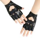 Luvas de couro PU pretas sem dedos de 12 cm Lolita Dance Nightclub