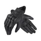 Luvas de Couro Retro Marrom para Motocicleta - Couro de Cabra - Homens e Mulheres
