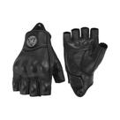 Luvas De Couro Retrô Para Motocicleta, Meio Dedo, Com Proteção Rígida, Respiráveis E Compatíveis Com
