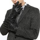 Luvas de couro ZLUXURQ Luxury para homens forradas com caxemira