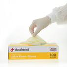 Luvas de exame de látex Dealmed, 100 unidades, cor creme, grandes
