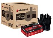 Luvas de exame de nitrilo descartáveis Dealmed Black 2X-Large 90Ct