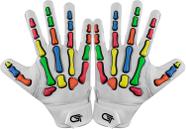 Luvas de futebol americano juvenis para wide receiver com aderência de silicone, tamanho médio