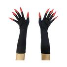 Luvas De Garra De Fantasma Vermelhas Longas Para Halloween, Cosplay E Fantasia Luvas Modernas Para