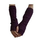 Luvas De Inverno Femininas Quentes De Tricô Sem Dedos Bordadas