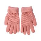 Luvas De Inverno Grossas De Tricô Quentes E Elásticas Para Crianças, Luvas Sólidas Com Dedos