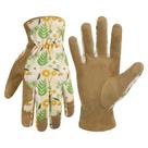 Luvas de jardinagem AIGEVTURE em couro feminino para trabalho cáqui