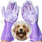 Luvas de lavagem para cães Bubble Hands Silicone Reutilizáveis Roxas