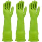 Luvas de lavar louça de borracha IUCGE 3 pares para cozinha - verde