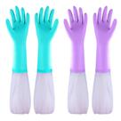Luvas de limpeza Elgood reutilizáveis de manga comprida, 2 pares de roxo+azul