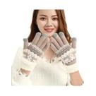 Luvas De Malha Jacquard Com Estampa De Rena, Punho De Pelúcia, Grossas, Quentes, Macias E Luvas De Malha Jacquard Com Estampa De Rena, Punho De Pelúcia, Grossas, Quentes, Macias E