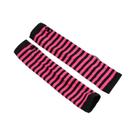 Luvas de Malha Sem Dedos Listradas - Clássicas em Rosa, Preto e Branco Luvas de Malha Sem Dedos Listradas - Clássicas em Rosa, Preto e Branco