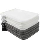 Luvas de microfibra para lavagem corporal PHOGARY, pacote com 10, brancas e cinza
