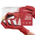 Luvas de nitrilo descartáveis FifthPulse Light Burgundy X Small