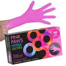 Luvas de nitrilo descartáveis FRAMAR Pink Medium, pacote com 100