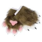 Luvas de pata HAOAN Furry Faux Fur Fox Cat Halloween e Natal