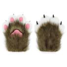 Luvas de pelúcia de pele sintética Cat Claw, acessório de cosplay de Halloween