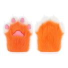 Luvas de pelúcia de pele sintética Cat Claw, acessório de cosplay de Halloween