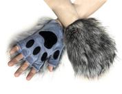 Luvas de pelúcia QinRuan Wolf Paw, fantasia para adulto, 1 par
