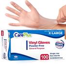 Luvas de Proteção CARE PLUS Vinil Sem Látex XL 100 unidades Luvas de Proteção CARE PLUS Vinil Sem Látex XL 100 unidades