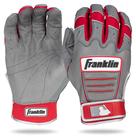 Luvas de rebatidas de beisebol Franklin Sports MLB CFX Pro cinza/vermelha