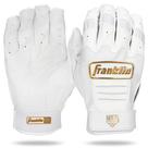 Luvas de rebatidas Franklin Sports CFX Pro Fastpitch brancas/douradas