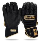 Luvas de rebatidas Franklin Sports CFX Pro PRT para adultos pretas e douradas
