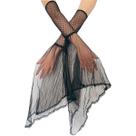 Luvas de renda de malha sexy para mulheres da década de 1920, vintage, pretas, 50 cm Luvas de renda de malha sexy para mulheres da década de 1920, vintage, pretas, 50 cm